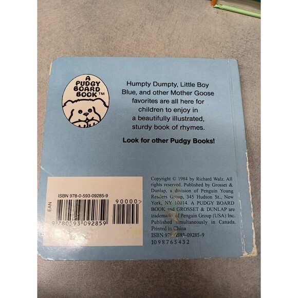 Pudgy Book of Mother Goose by Richard Walz (1984, Children's Board Books) - Picture 2 of 2